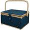 SINGER® Large Leaf Print Sewing Basket with Travel Sewing Kit & Matching Zipper Pouch